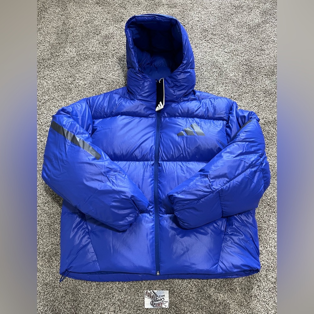 New Adidas Z.N.E. Puffer Climawarm Down Jacket Coat Lucid Blue Mens Medium Large